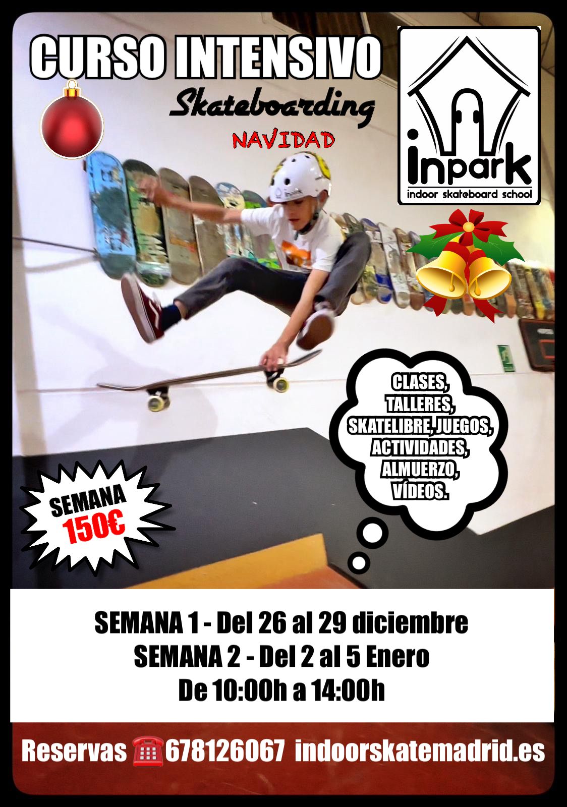 CURSO INTENSIVO SKATE INVIERNO 2023 en Inpark