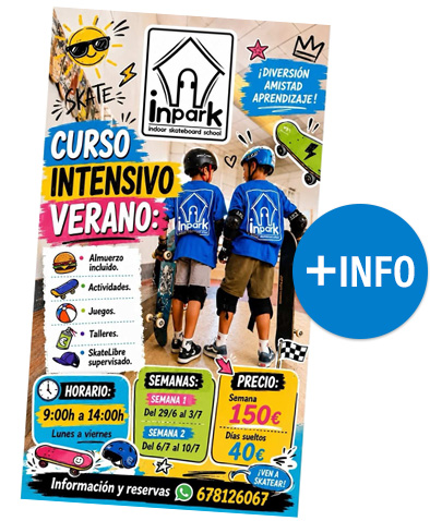 &iexcl;Este verano cambia las pantallas por el skate! Llega el Curso Intensivo de Verano de Inpark