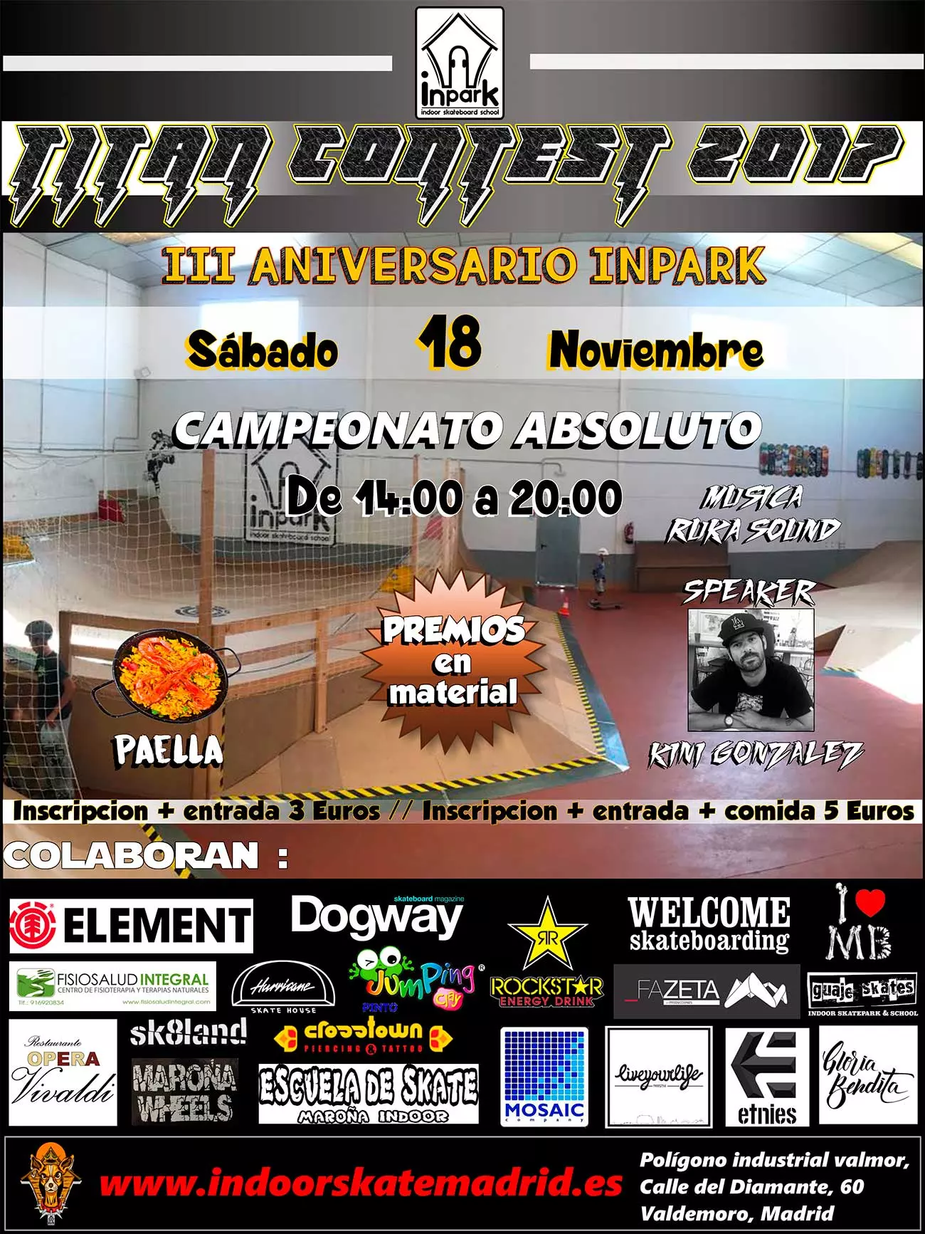 Titan Contest 2017. 3º Aniversario Inpark, Indoor Skate