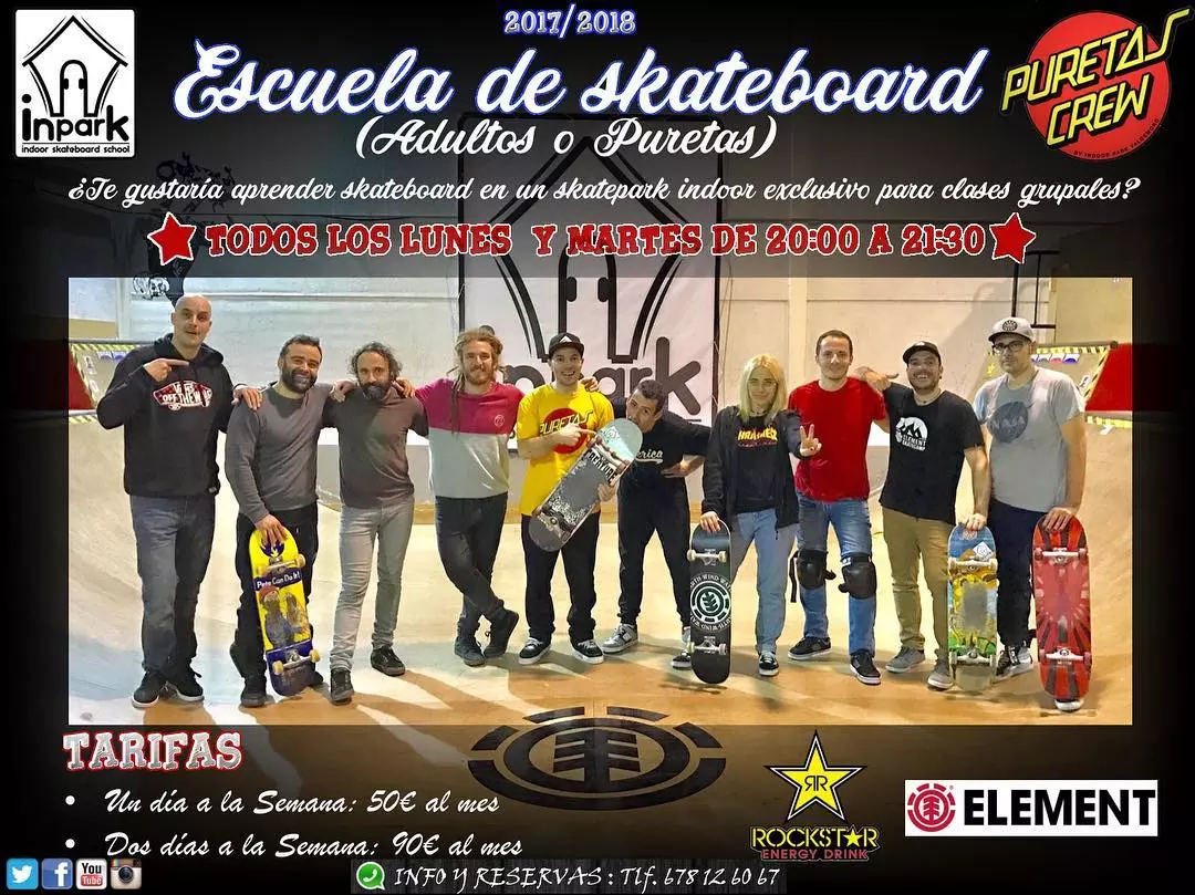 ESCUELA de PURETAS. Clases de skate para adultos!!